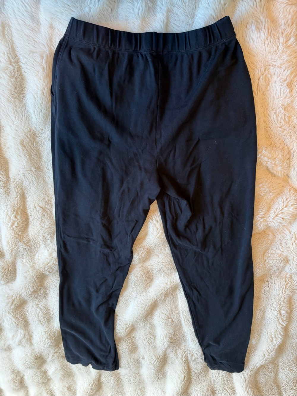 Lands’ End Sport Knit Straight Leg Pants Medium Tall 10-12 Black NWOT - Picture 3 of 8